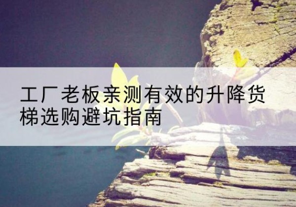 惠济升降货梯怎么选-工厂老板亲测有效的升降货梯选购避坑指南